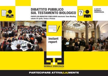 dibattito pubblico sul testamento biologico - CittÃ  di Torino