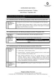 Supplementary Notes - Singapore College of Insurance Limited