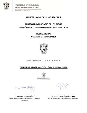 Taller de programaciÃ³n lÃ³gica y funcional - Centro Universitario de ...