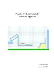 Progetto Working Model 2D meccanica Applicata