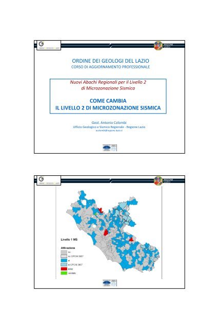 COME CAMBIA IL LIVELLO 2 DI MICROZONAZIONE SISMICA ...