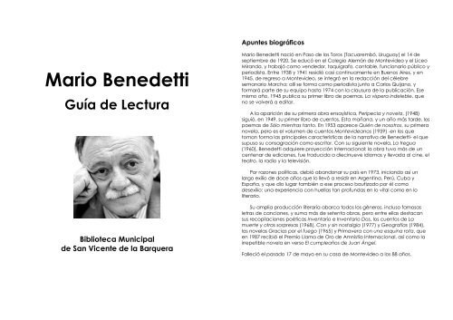 Mario Benedetti - Bibliotecas PÃºblicas