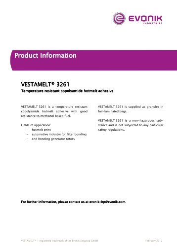 VMELT 3261_e12_ad - Adhesives & Sealants by Evonik