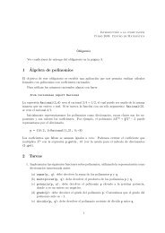 1´Algebra de polinomios 2 Tareas - Centro de Matemática