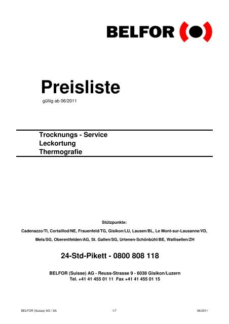 Preisliste - Belfor