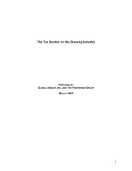 The Tax Burden on  the Brewing Industry - The Beer Institute