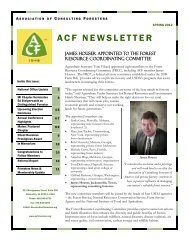 ACF NEWSLETTER - Association of Consulting Foresters of ...