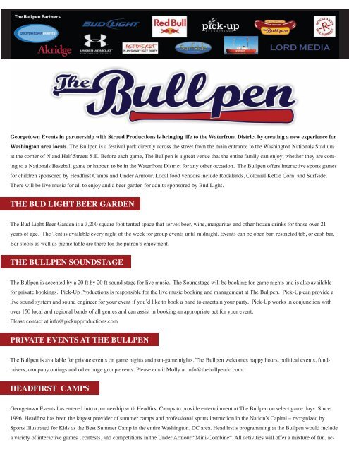 The bud light beer garden the bullpen soundstage - akridge at ...