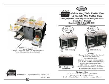 Mobile Hot/Cold Buffet Cart & Mobile Hot Buffet Cart - Cadco, Ltd