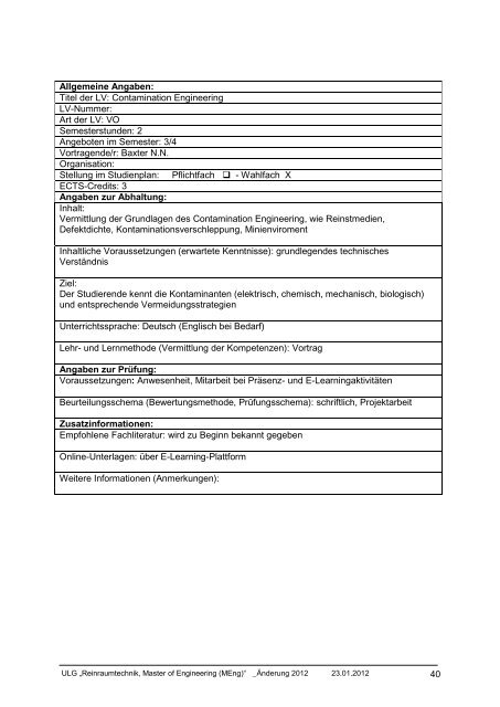 Reinraumtechnik Master of Engineering (MEng) - mibla.TUGraz.at