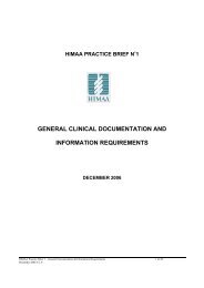 general clinical documentation and information requirements
