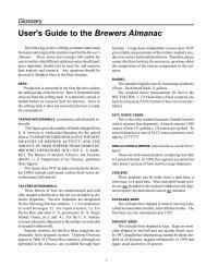 User's Guide to the Brewers Almanac - The Beer Institute