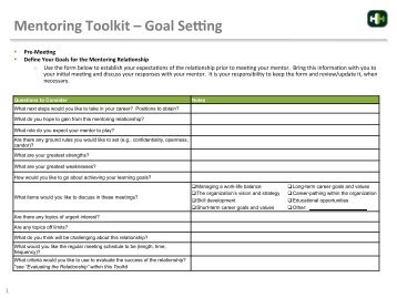 Mentoring Toolkit â Goal SeRng