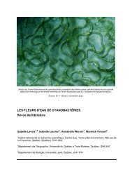 CyanobactÃ©ries, Revue de littÃ©rature - INRS