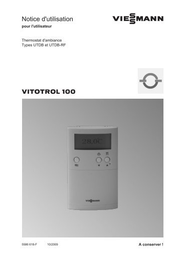 Notice d'utilisation Vitotrol 100 UTDB573 KB - Viessmann