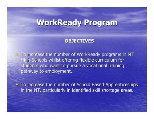 WorkReady NT Program - VETnetwork Australia
