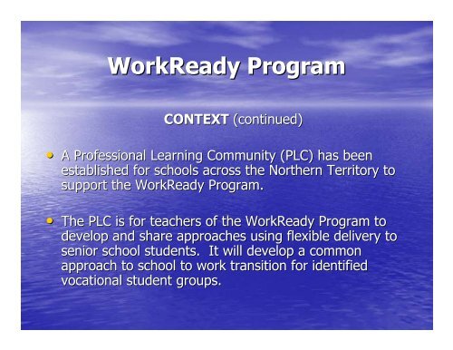 WorkReady NT Program - VETnetwork Australia