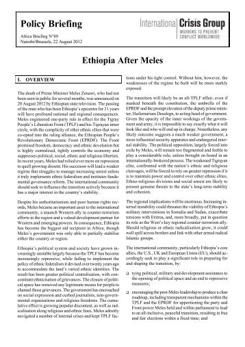 Ethiopia After Meles - International Crisis Group