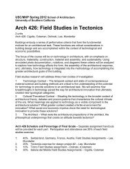 Arch 426 integrated syllabus - USC School of Architecture ...