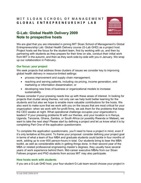 G-Lab - global health at MIT