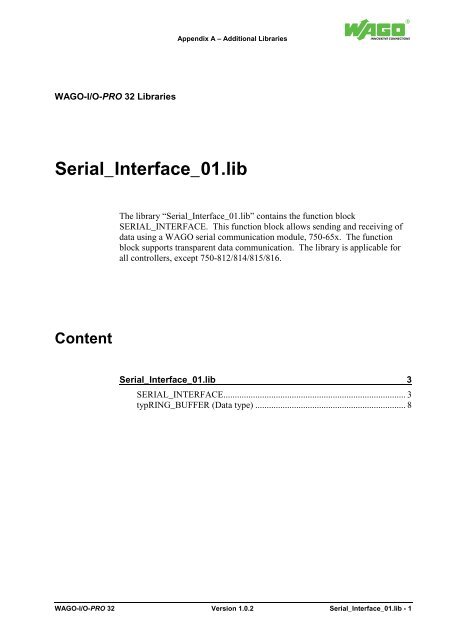 Serial_Interface_01.lib - Wago