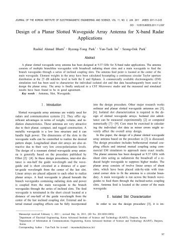 Design of a Planar Slotted Waveguide Array Antenna for X-band ...