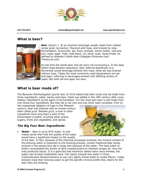 What is beer? What is beer made of? - A Perfect Pint