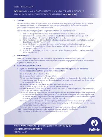 Selectiereglement - Jobpol