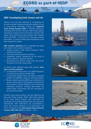 ecord-iodp - European Consortium for Ocean Research Drilling