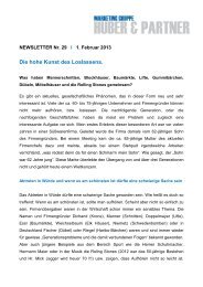 Newsletter Ã¢Â€ÂžDie hohe Kunst des LoslassensÃ¢Â€Âœ. - Walter Huber