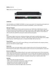 MODEL: AOE-212 TITLE: Audio over Ethernet Transition ... - Inter-M