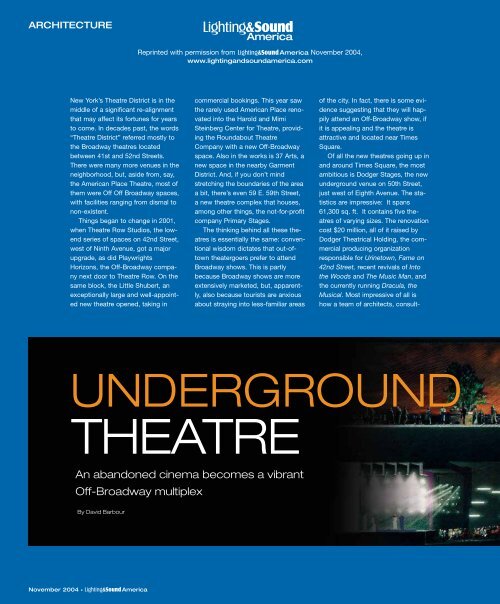 THEATRE Lighting & Sound America