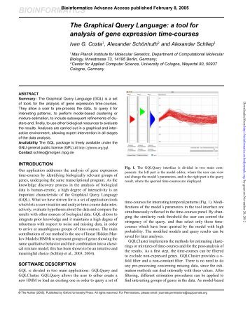 The Graphical Query Language: a tool for analysis of gene ...