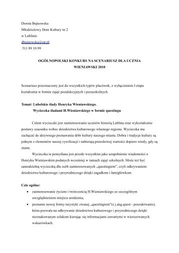 Scenariusz zajęć - Gimnazjum nr 18 w Lublinie