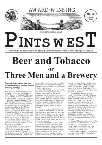 Beer and Tobacco - Bristol & District CAMRA