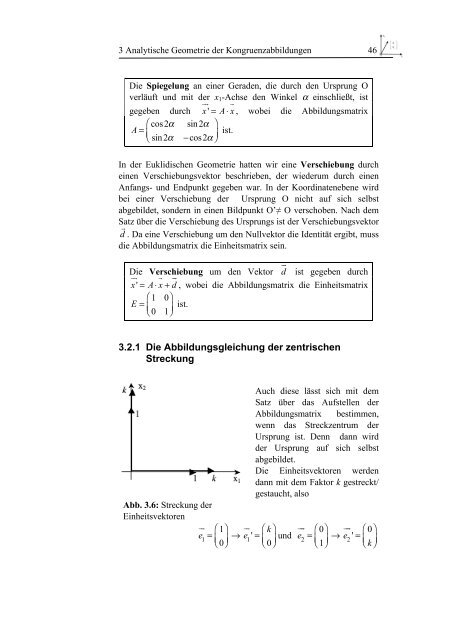 3 Analytische Geometrie der Kongruenzabbildungen - CeVis