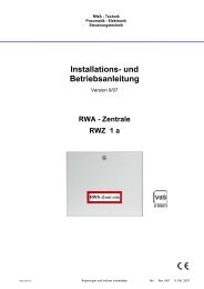 Installations- und Betriebsanleitung - RWA-Berlin