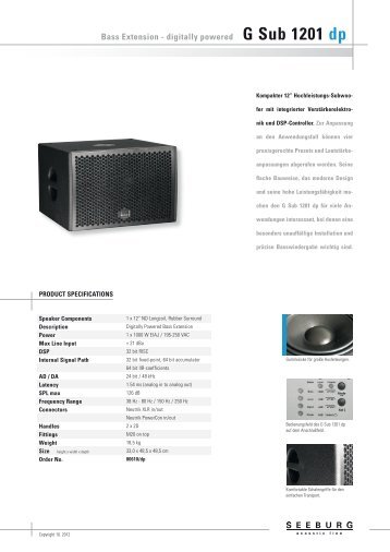 digitally powered G Sub 1201  dp - Seeburg acoustic line