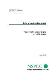 The definitions and signs of child abuse (NSPCC child protection ...