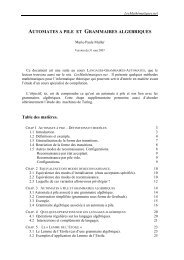 Automates Ã  pile et Grammaires algÃ©briques - liafa