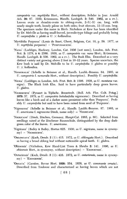 Registration of Cultivar Names in Ulmus - Arnoldia - Harvard ...