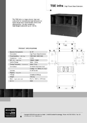 infra /High Power Bass Extension The TSE infra is a large-volume ...