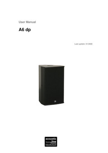 User Manual A6 dp - Seeburg acoustic line