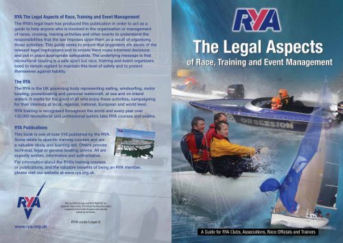 The legal aspects of race, training and event management - rya