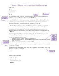 Sample Probation or Final Probation Letter ... - Graduate School