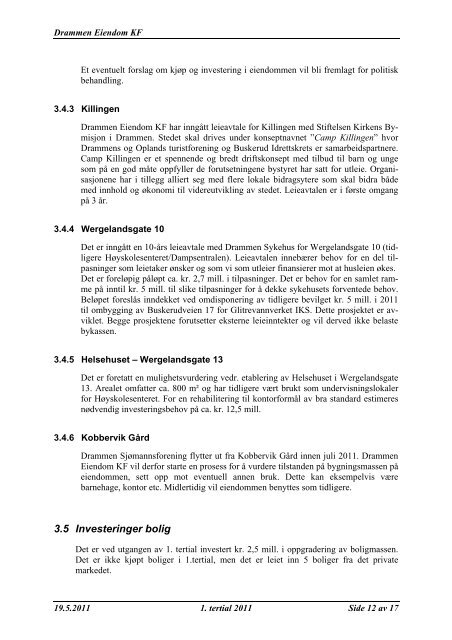 1. tertialrapport 2011 - Drammen kommune