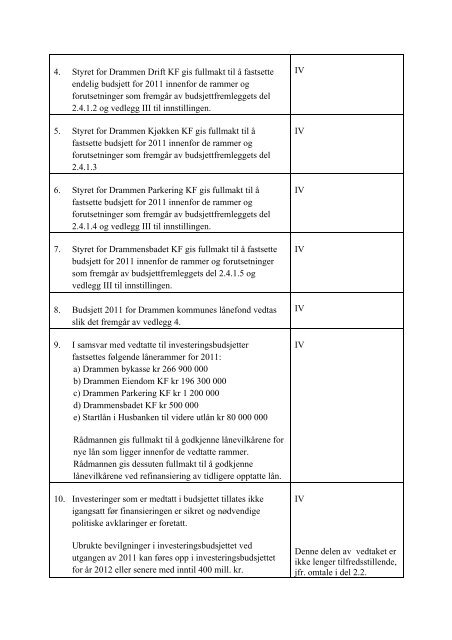 1. tertialrapport 2011 - Drammen kommune