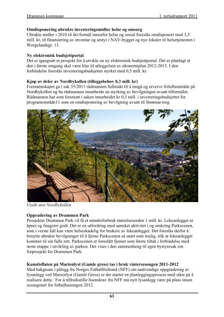 1. tertialrapport 2011 - Drammen kommune