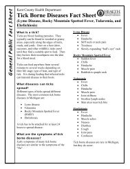 Tick Borne Diseases Fact Sheet - Kent County, Michigan