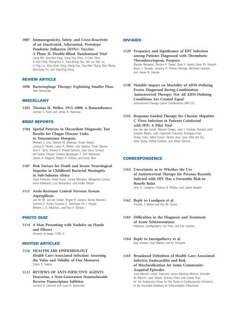 Table of Contents (PDF) - Clinical Infectious Diseases